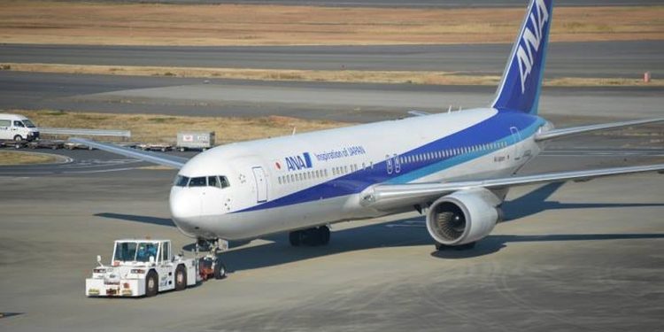 Самолет японской авиакомпании All Nippon Airways (ANA)