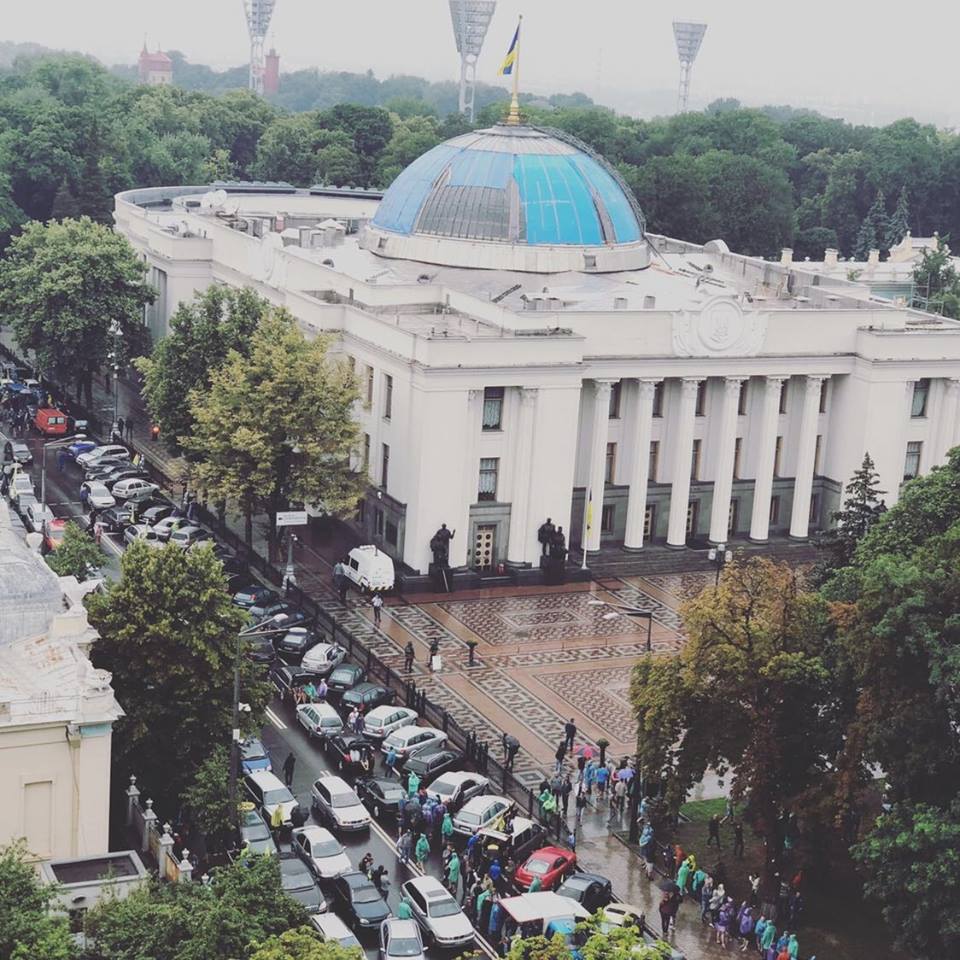 Акция протеста водителей автомобилей на еврономерах в Киеве