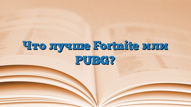 Что лучше Fortnite или PUBG?