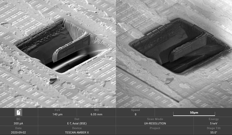 Высекание образцов из процессоров для изучения под сканирующим электронным микроскопом (Der8auer)