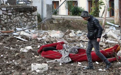 Разрушения после боев в Нагорном Карабахе