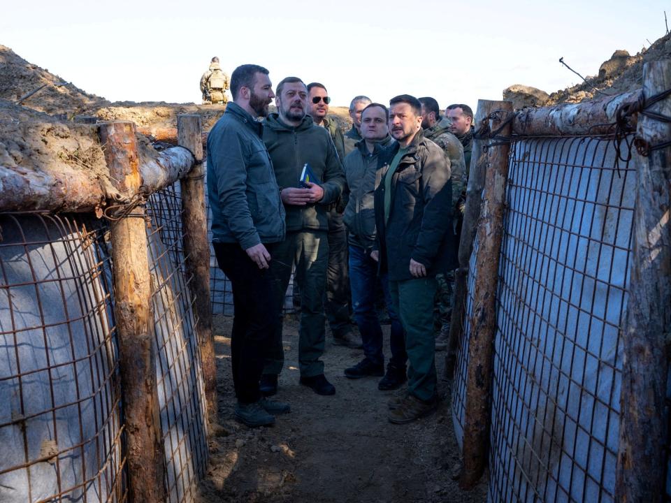 Zelensky meets military leaders (via Reuters)