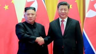 Ким Чен Ын и Си Цзинпин в Пекине в январе 2019 г.